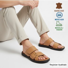 Resim Registan Shoes HAKİKİ KALİTELİ DERİ- TOMMY VERCCETTI TERLİK - SANDALET - PARMAK ARASI- MASAJ TABAN 