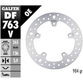 Resim Bmw R Nine T Scrambler Arka Fren Diski 265 Mm 2016-2023 Galfer Yuvarlak Sabit Disk 