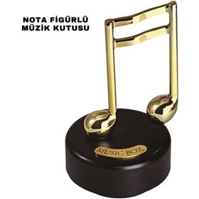 Resim Altın Nota Figürlü Müzik Kutusu 