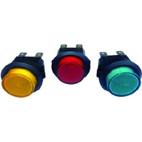 Resim Buton Plastik 22mm 12v 4p Kırmızı 