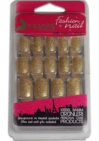 Resim Nascita Altın Simli Takma Tırnak 24'lü 