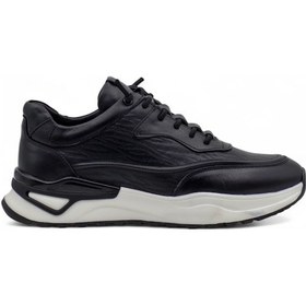 Resim Voyager 1003 Erkek Hakiki Deri Sneaker Ayakkabı Siyah 