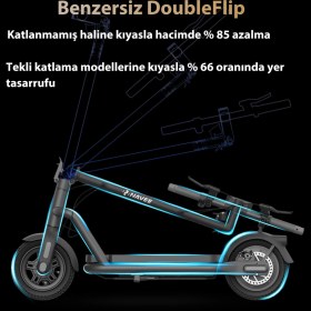 Resim Navee n65i 65 KM Menzil 25 KM Hız 1000 W Katlanır Elektrikli Scooter 