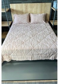 Resim Ivy Çift Kişilik 220x240 Cm Yatak Örtüsü Pudra Pudra 