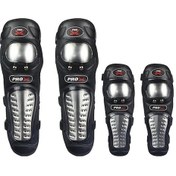 Resim Motosiklet Koruyucu Takım: Çelik Kapaklı Diz Ve Dirsek Koruması, Ayarlanabilir Kayışlı, 4 Parça, Tüm Mevsimler İçin Universal 