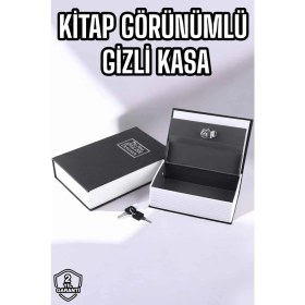 Resim Eco Lounge Büyük Boy Anahtarlı Kitap Görünümlü Gizli Kasa Çelik Kasa Altın Kasası 