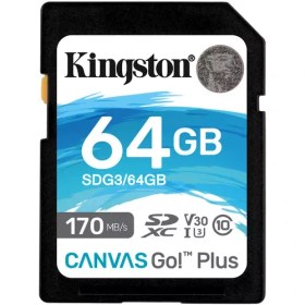 Resim Kingston 64GB Canvas Go Plus USH-I Hafıza Kartı SDG3/64GB 