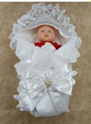 Resim Bebek Kundağı Unisex Bebek Dış Kundak Battaniyesi Hastane Çıkışı Kundak Battaniye Yenidoğan Hediye Ekru 