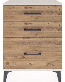 Resim Arges Komodin 3 Çekmeceli 60x30x80 Aytaşı-çam Aytaşı 