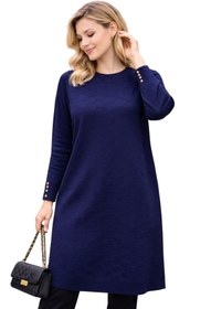 Resim Fresh&Moda Kadın Mevsimlik Petek Desen Uzun Büyük Beden Triko Kazak 