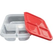 Resim UltraNova Şık üç bölmeli 1.5 lt saklama kabı, siyah plastik, pratik ve modern tasarım 