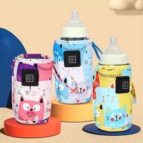 Resim Üç Sıcaklık Ayarı ile Şişe için Çizgi Film Isıtıcı, Ev ve Açık Hava Kullanımı İçin Uygundur, Taşınabilir, USB Güçlü ve Sabit Sıcaklığı Korur. 