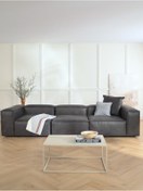 Resim S Home Design Concept Frida 3 Modül Modüler Mini Köşe Koltuk / Üçlü Kanepe, Nubuk, Kırık Beyaz 