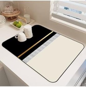 Resim Yıkanabilir Bulasik Kurutma Mati Kurulama Bezi Kurutma Örtüsü Tezgah Üstü Bulaşıklık 40X50 Cm, Siyah-5 