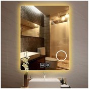 Resim GLOBAL LED MIRROR 60x70 Cm Makyaj Aynalı Dokunmatik Tuşlu Buğu Yapmayan Ledli Banyo Aynası 