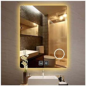 Resim GLOBAL LED MIRROR 60x70 Cm Makyaj Aynalı Dokunmatik Tuşlu Buğu Yapmayan Ledli Banyo Aynası 