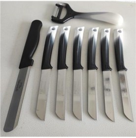 Resim Solingen Siyah-Beyaz 8 Parça Mutfak Seti 