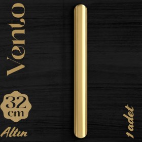 Resim Badem10 Vento Altın Düz Çekmece Kulp 320 mm Metal Dolap Gardırop Mutfak Banyo Kulbu Modern Tasarım 