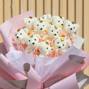 Resim 10 adet Sevimli Karikatür Dondurma Ayı Tasarımı Çiçek Buket Sarma Seti - Tekrar Kullanılabilir DIY El Sanatları Hediye Ambalaj Malzemeleri Doğum Günü, Düğün ve Özel Günler için, Tekrar Kullanılabilir Hediye Sarma | Eğlenceli Tasarım | Dayanıklı Hediye Ambalajı, Dondurma Ayı 