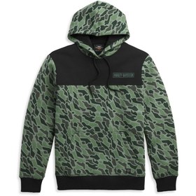 Resim Harley Davidson Harley-davidson Men's Camouflage Colorblock Pullover Hoodie 