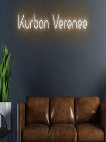 Resim Kurban Verenee Yazılı Neon Tabela Turuncu 