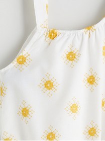 Resim LC Waikiki LCW Kids Ekru Nakışlı Kız Çocuk Crop Bluz 