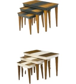 Resim Zigon Osm Kasalı Model Parlak Ceviz Krem Kayın Ince Torna Ayak It 