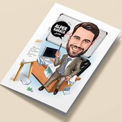 Resim Ders Anlatan Öğretmen Karikatürlü Tebrik Kartı 