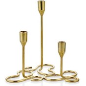 Resim Lamedore Curve Brass 3'lü Mumluk 25x25x25,5 Cm Gold 