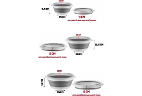 Resim 3'lü Set Akordiyon Badya Seti - Katlanır Leğen, Kova, Çeyiz Seti 