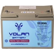 Resim Volan Battery 12 Volt 80 Amper Marin Jel Akü 3 YIL GARANTİLİ 