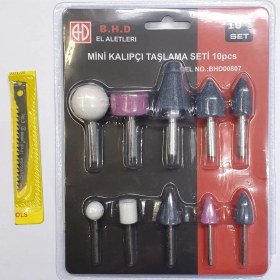 Resim BHD 10 Parça Mini Kalıpçı Taşlama Seti Uç Vızvız Seti 