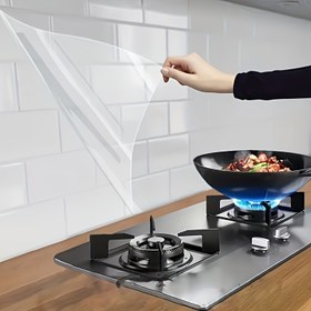 Resim 1 Rulo Mutfak Sıçrama Korumalı Sticker Duvar Kağıdı - Yüksek Sıcaklık Dayanıklı PET Malzeme, Kendinden Yapışkanlı Yüksek Kaliteli Seramik Karo Tasarımı Dolaplar, Ocaklar, Fırın Külhanları İçin - Dayanıklı ve Kolay Temizlenebilir, Mutfak Dekoru ve Aksesuarları, Mutfak Sıçrama Koruyucu, Fırın Külhanı Koruma, Modern Mutfak Aksesuarı, Kendinden Yapışkanlı Kurulum 