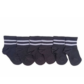 Resim Design Socks Unisex Bebek Siyah Renkli Çizgili Patik Çorap 6'lı 