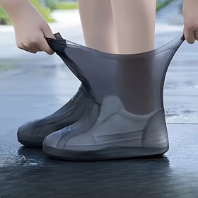 Resim 1 Çift Silikon Ayakkabı Kılıfı - Su Geçirmez, Yeniden Kullanılabilir, Kaymaz Yağmur Kıyafeti, Dış Mekan Aktiviteleri İçin Dayanıklı, Elastik, Temizlemesi Kolay - Erkekler ve Kadınlar İçin İdeal, Dış Mekan Ayakkabıları | Elastik Ayakkabı Kılıfları | Dayanıklı Ayakkabılar 