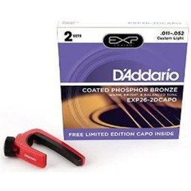 Resim D'addario Exp26-2Dcapo 2 Set Akustik Gitar Tel Seti. 11-52. Coa 