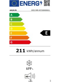 Resim Arçelik 2052 NFB E 177 LT 5 Çekmeceli Dikey Derin Dondurucu 