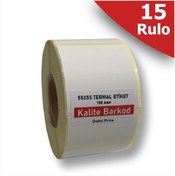 Resim Kalite Barkod 55x55 Termal Etiket | 15 Rulo Barkod Etiketi 