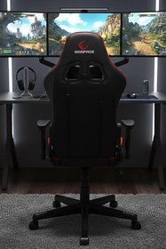 Resim Rampage KL-R16 Drape Üst Seviye Terletmez Kumaş Gaming Oyuncu Koltuğu Siyah 