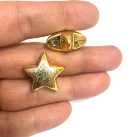 Resim Altın Kaplama 22mm Çatlatma Desen Tombul Yıldız 