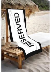 Resim Dijital Baskı Plaj Deniz Havlusu Reserved Desenli Peştamal Hvl0011 Renkli 