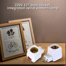 Resim Derwell E27 LED Işık Lamba Ampuller Soket Tabanı Tutucu AB Tak Adaptörü ON/OFF Anahtarı Aydınlatma 1 Adet 