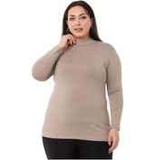 Resim Büyük Beden Yarım Balıkçı Uzun Kollu Viskon Vizon Body-vizon Vizon 