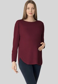 Resim Yumuşak dokulu TENCEL™ uzun kollu hamile tişört - SİYAH / M 