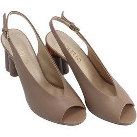 Resim Poletto Hakiki Deri Sıyah Sandalet Topuklu 319 248-2130 Siyah 