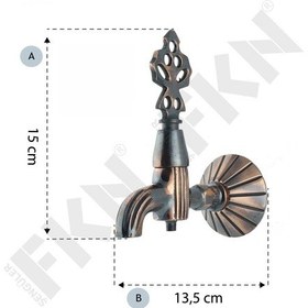 Resim Fkn Lüx Klasik Bakır Eskitme Osmanlı Musluk 