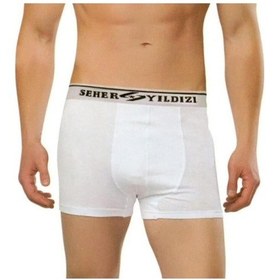 Resim Erkek Boxer Beyaz Renk Elastan 4'Lü Paket 001 
