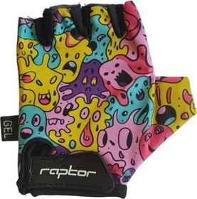 Resim Raptor Çocuk Eldiveni Kısa Parmak Çocuk Bisiklet Eldiveni Silikon Jelli Canavar Desenli M Beden 