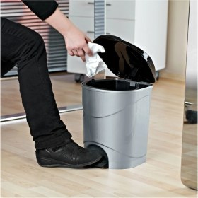 Resim Oval Bella 19 Lt Siyah Çöp Kovası, Şık ve Kullanışlı Ev ve Ofis Çözümleri 