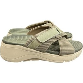 Resim Aybaak Dolgu Topuk Anatomik Taban Hafif Bayan Terlik Haki 